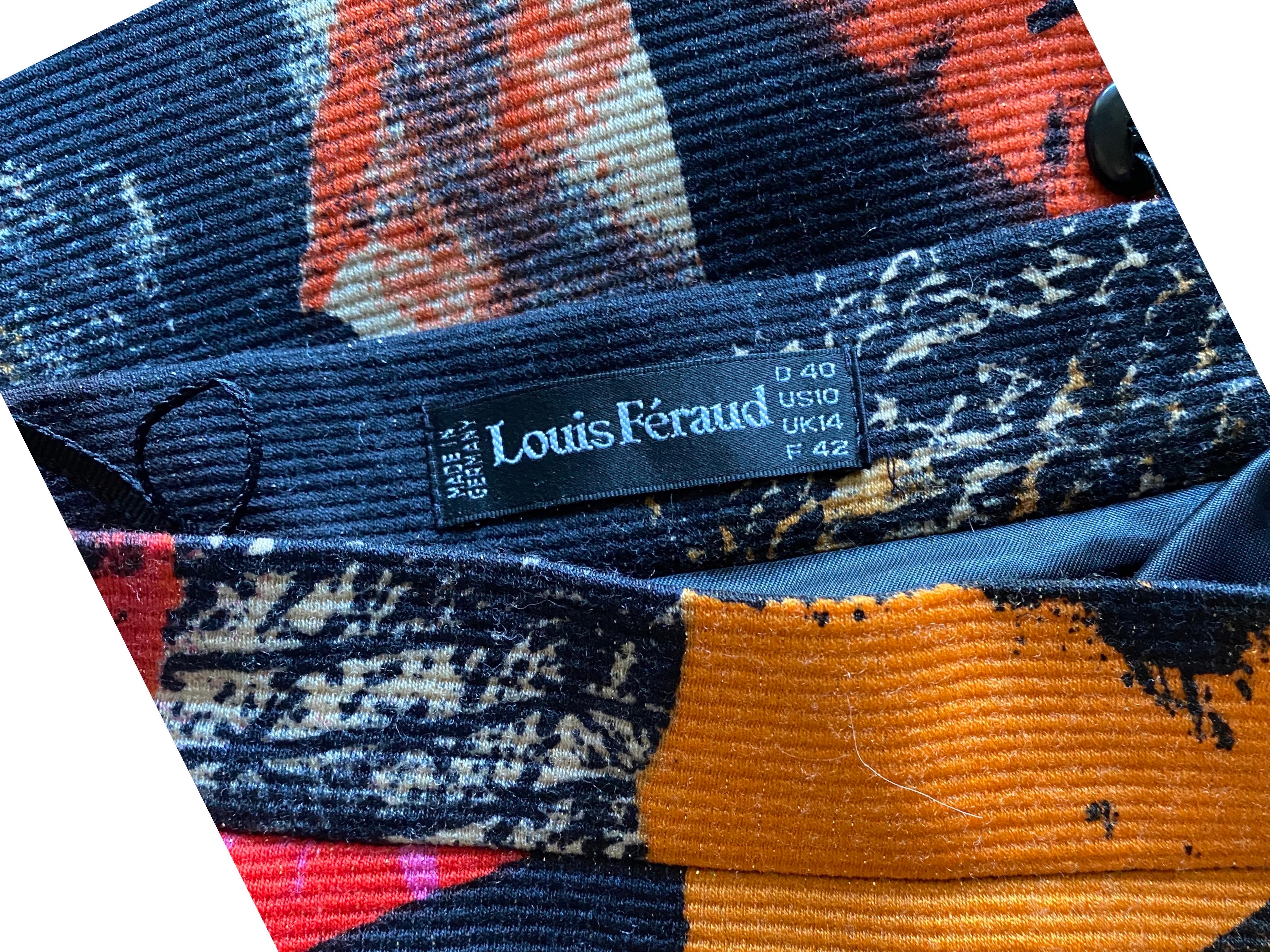 Costume 2 pièces Louis Fraud Allemagne imprimé abstrait métallique avec poignets en fourrure Taille 10 en vente 10