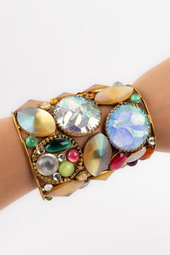 Louis Féraud Bracciale in metallo dorato traforato