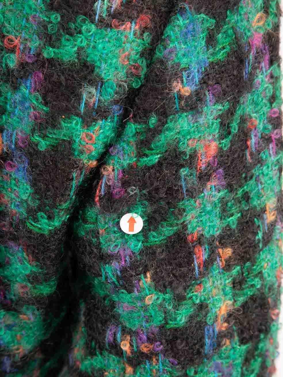 Louis Féraud Green Mohair Tartan Pattern Blazer Size S 1