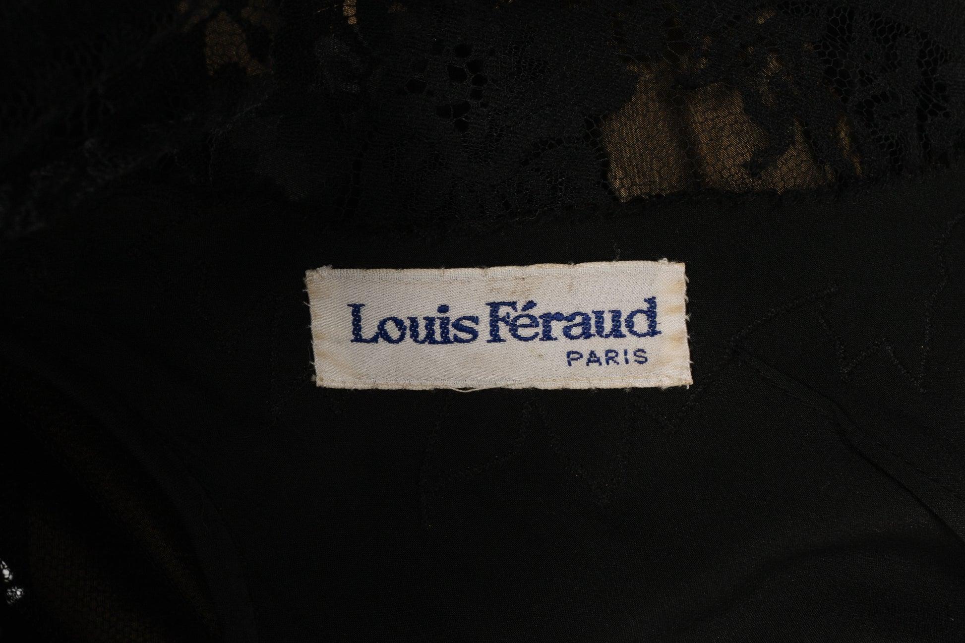 Louis Féraud Haute Couture Black and Brown Silk Taffeta Dress For Sale 5