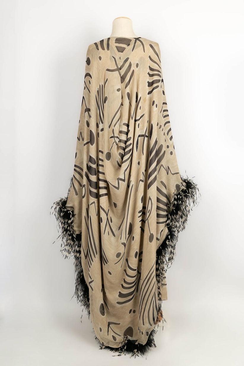 Louis Feraud Haute Couture Chiffon Saroual Dress In Good Condition In SAINT-OUEN-SUR-SEINE, FR
