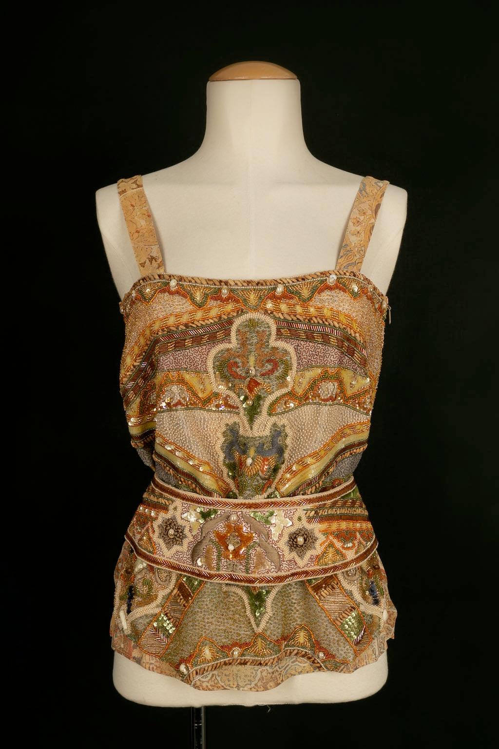 Women's Louis Féraud Haute Couture Embroidered Set, Circa 1990 For Sale