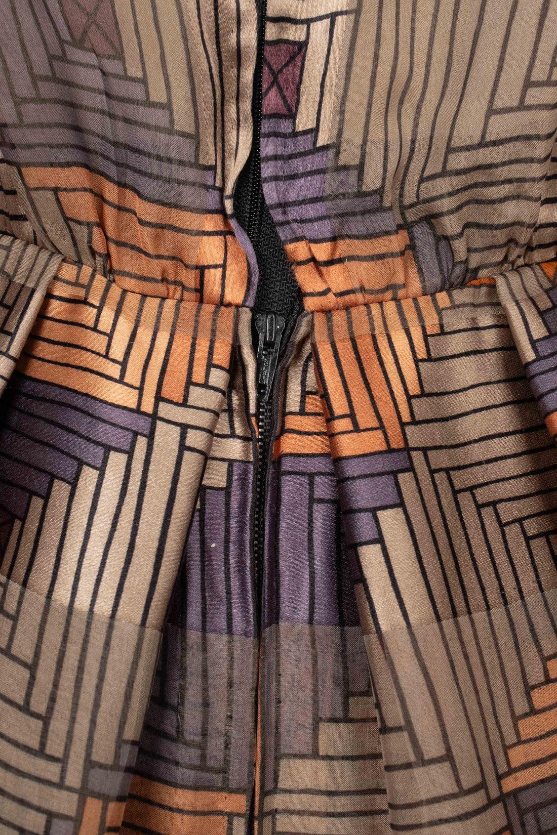 Louis Feraud Haute Couture Geometrical Pattern Cepe Set, 1980's For Sale 4