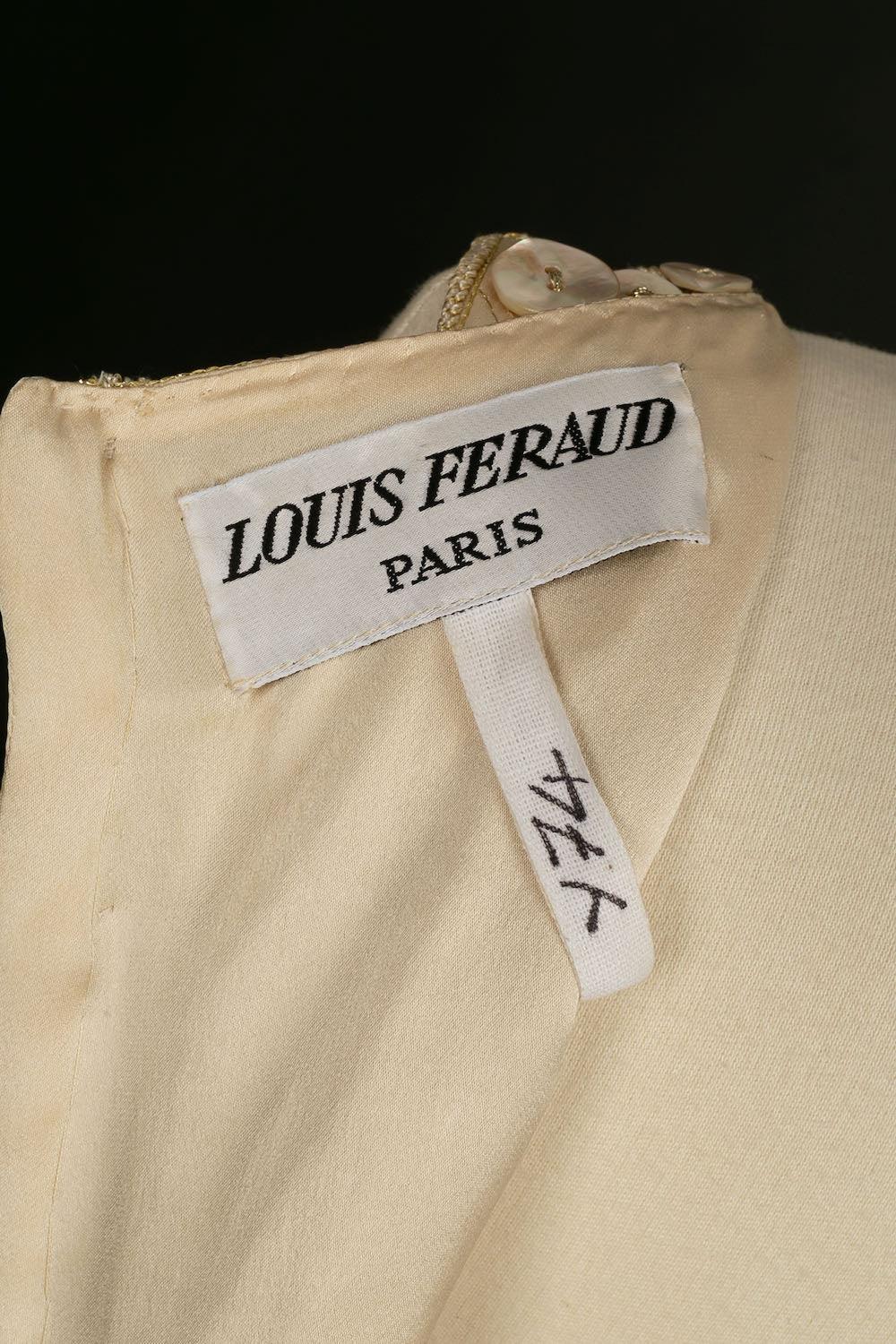 Louis Féraud Haute Couture Satin Embroidered Dress, 1991 For Sale 6