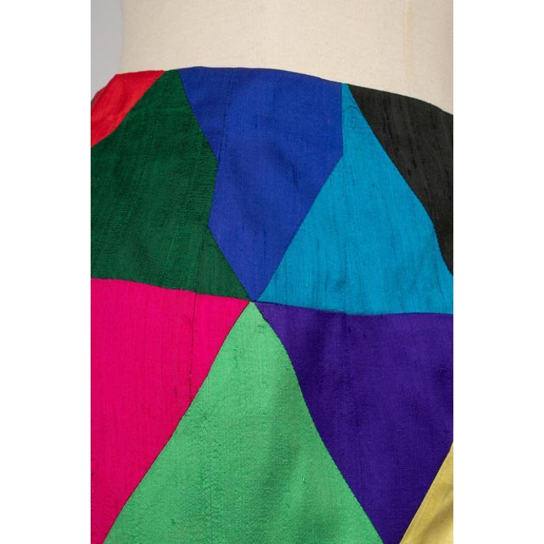 Women's Louis Feraud Haute Couture Short Patchwork Skirt For Sale