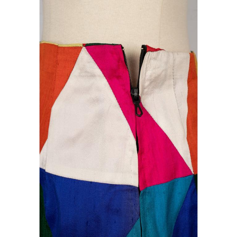 Louis Feraud Haute Couture Short Patchwork Skirt For Sale 1