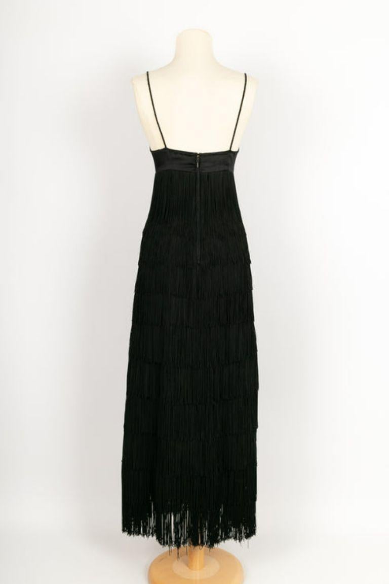 Louis Feraud Haute Couture Silk Dress In Excellent Condition For Sale In SAINT-OUEN-SUR-SEINE, FR