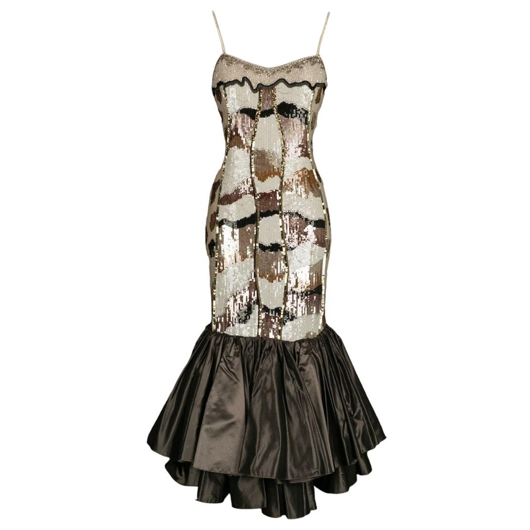 Louis Féraud Haute Couture Robe "Sirenes" Défilé de mode d'été, 1987