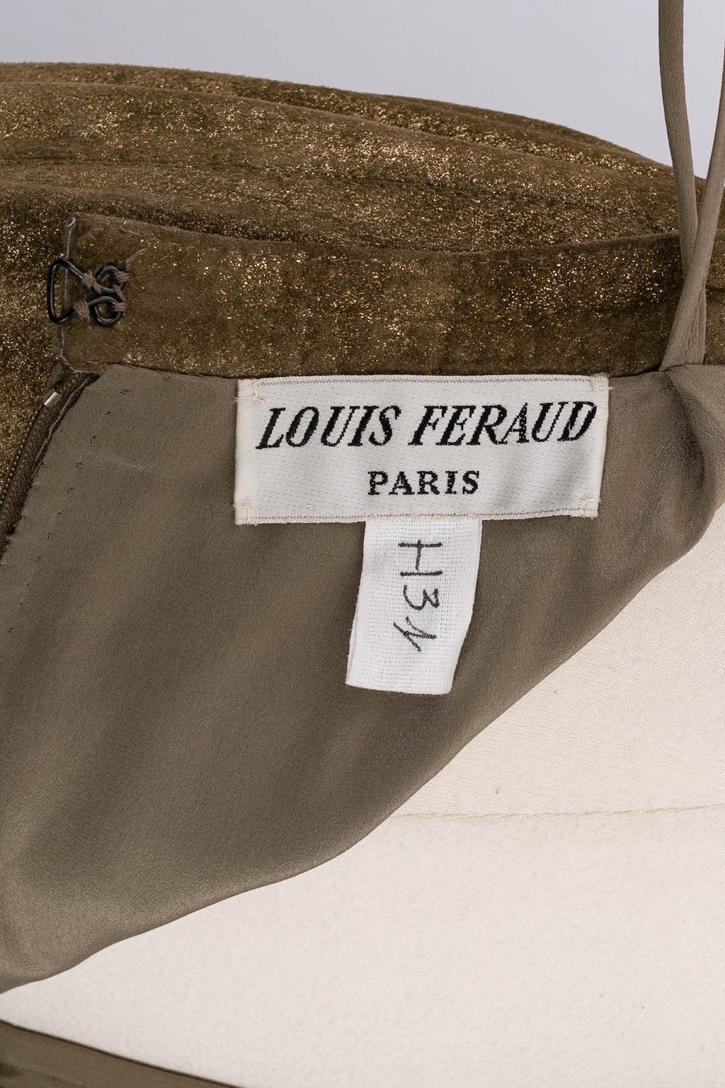 Louis Féraud Haute Couture Suede Embellished with Beads Set For Sale 6
