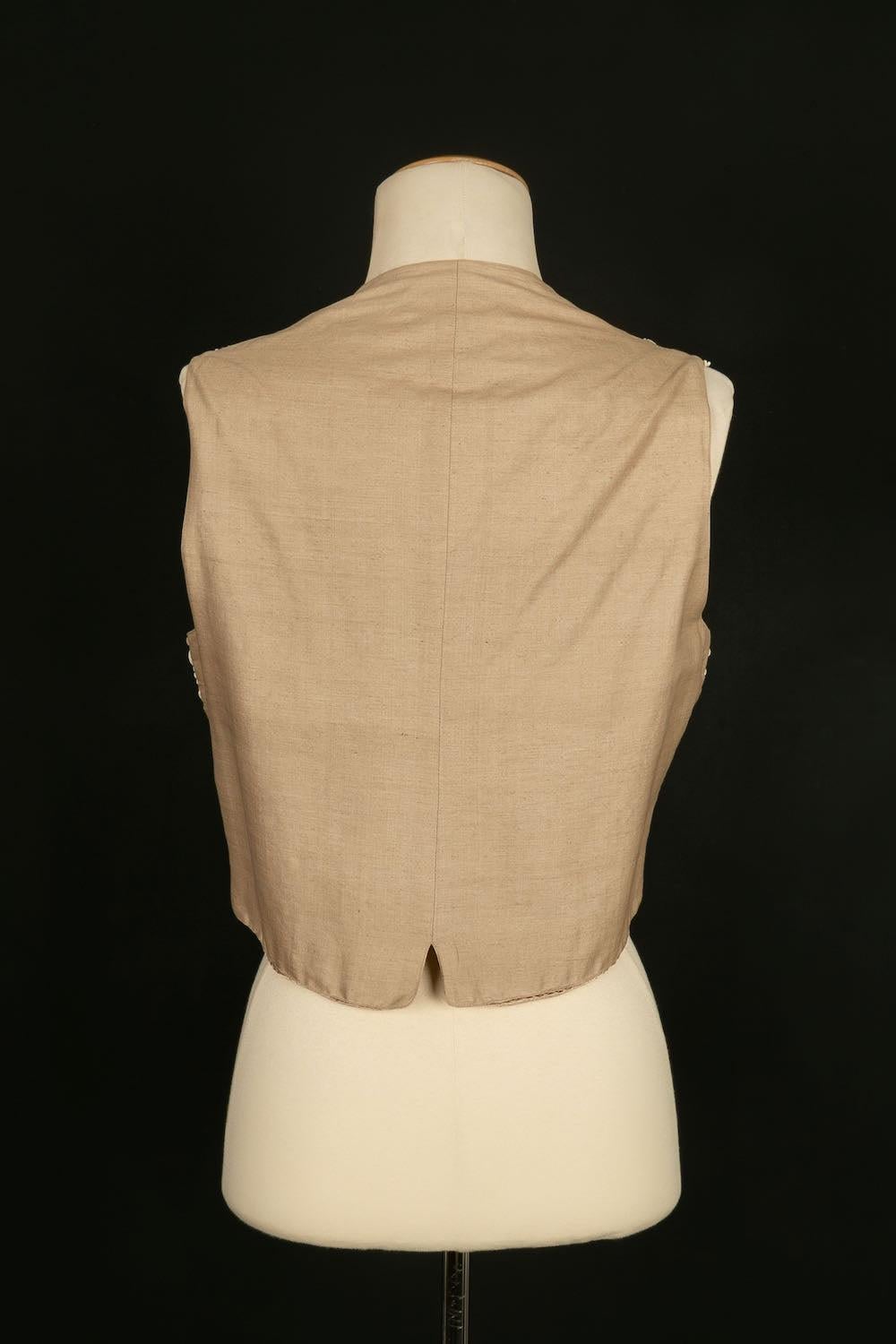 Louis Féraud Haute Couture Vest in Pastel Colors, 1989 In Excellent Condition For Sale In SAINT-OUEN-SUR-SEINE, FR