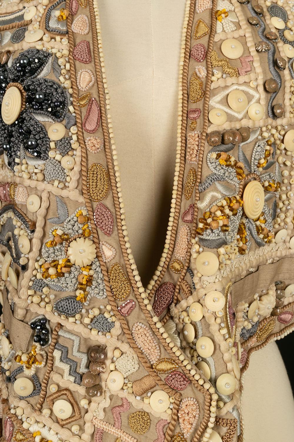 Louis Féraud Haute Couture Vest in Pastel Colors, 1989 For Sale 1