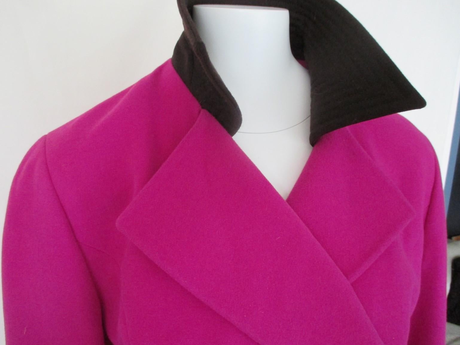 Purple Louis Feraud Magenta Cashmere Blend Jacket For Sale
