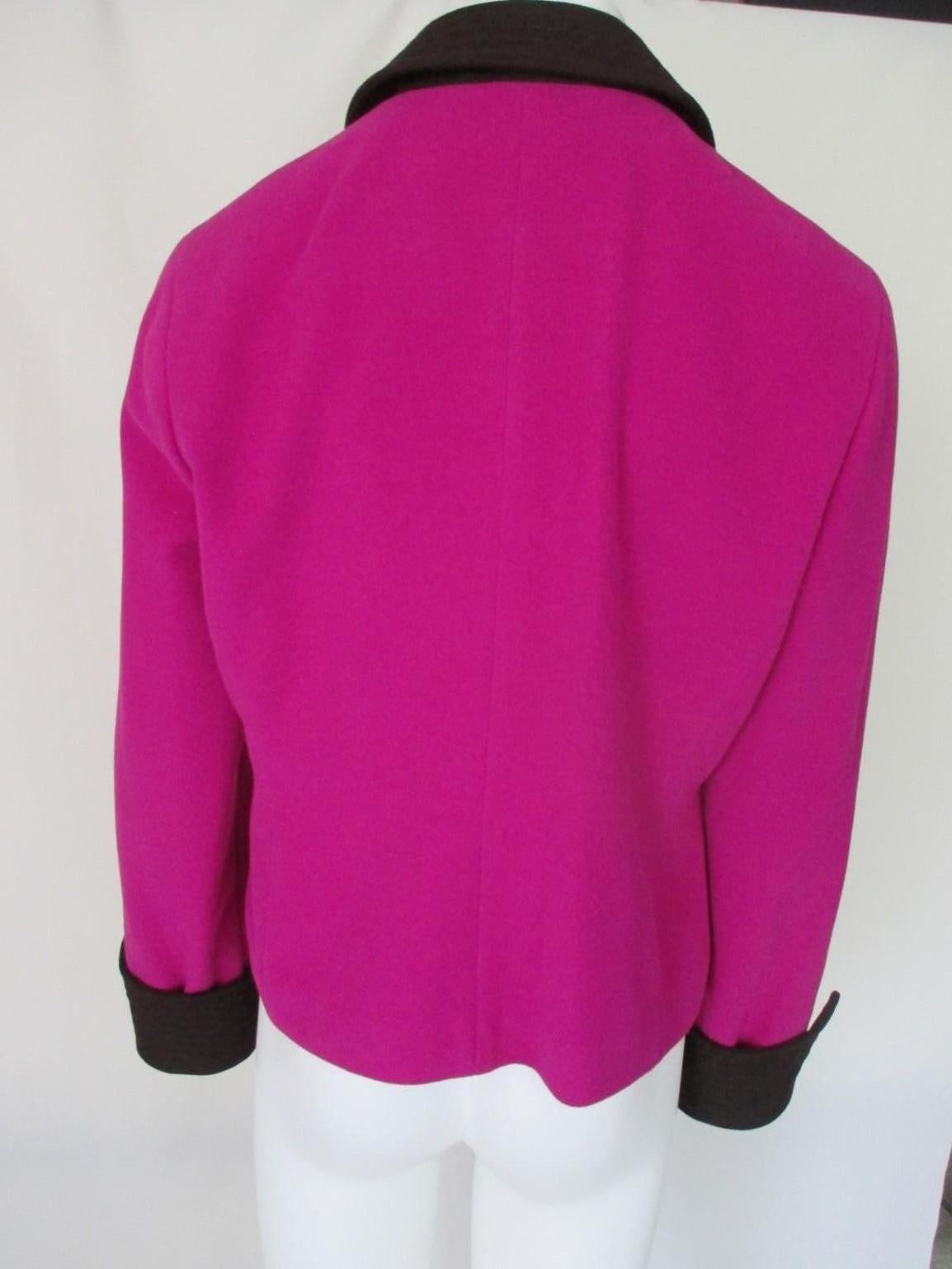 Women's Louis Feraud Magenta Cashmere Blend Jacket For Sale