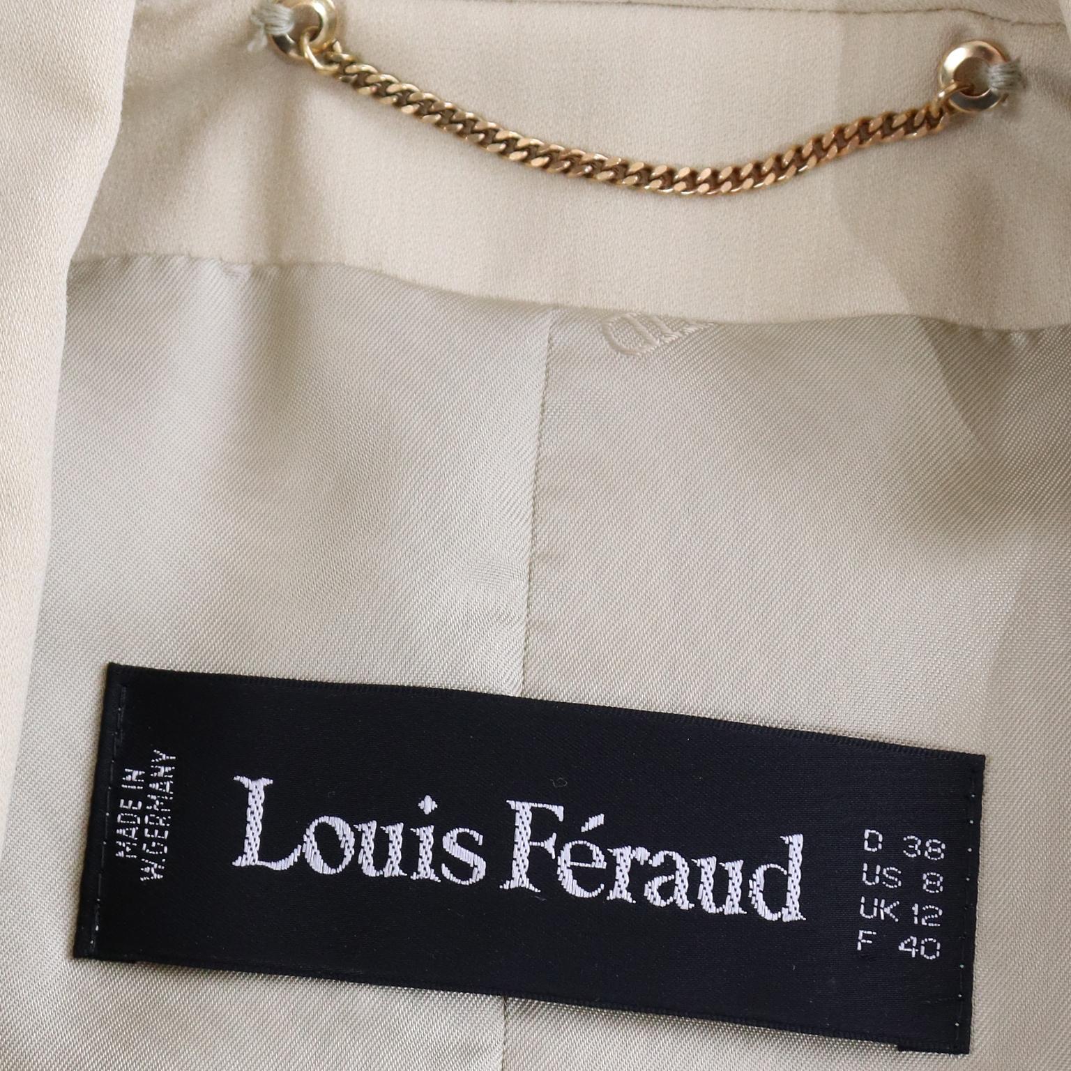 Louis Feraud Minimalist Neutral Vintage Skirt & Long Jacket Suit 4