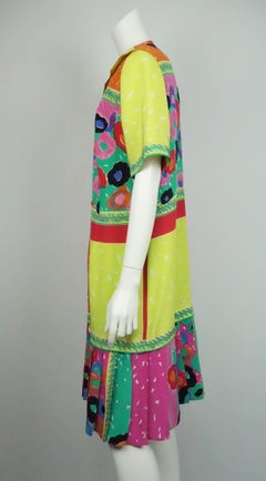 Louis Feraud Multi Silk Print Shift Dress