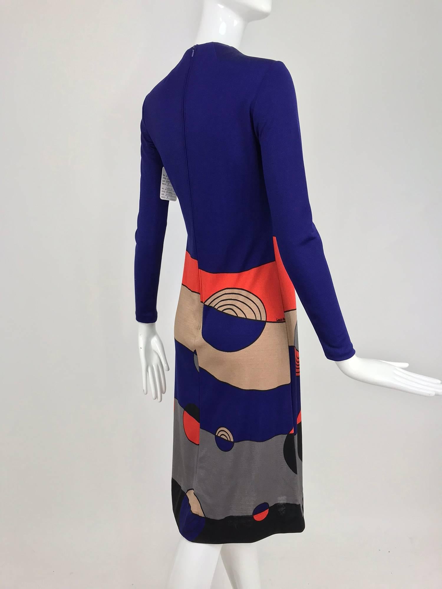 Louis Feraud Op Art Mod print jersey dress 1960s  3