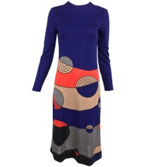 Louis Feraud Op Art Mod print jersey dress 1960s