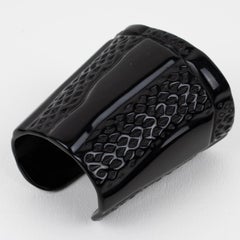 Louis Feraud Paris Black Resin Lucite Cuff Bangle Bracelet