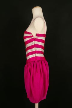 Louis Féraud Pink and White Organdy Dress