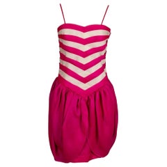Louis Féraud Rosa und Weißes Organdy-Kleid