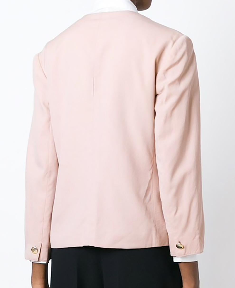 Beige Louis Feraud Pink Fluid Wool Jacket