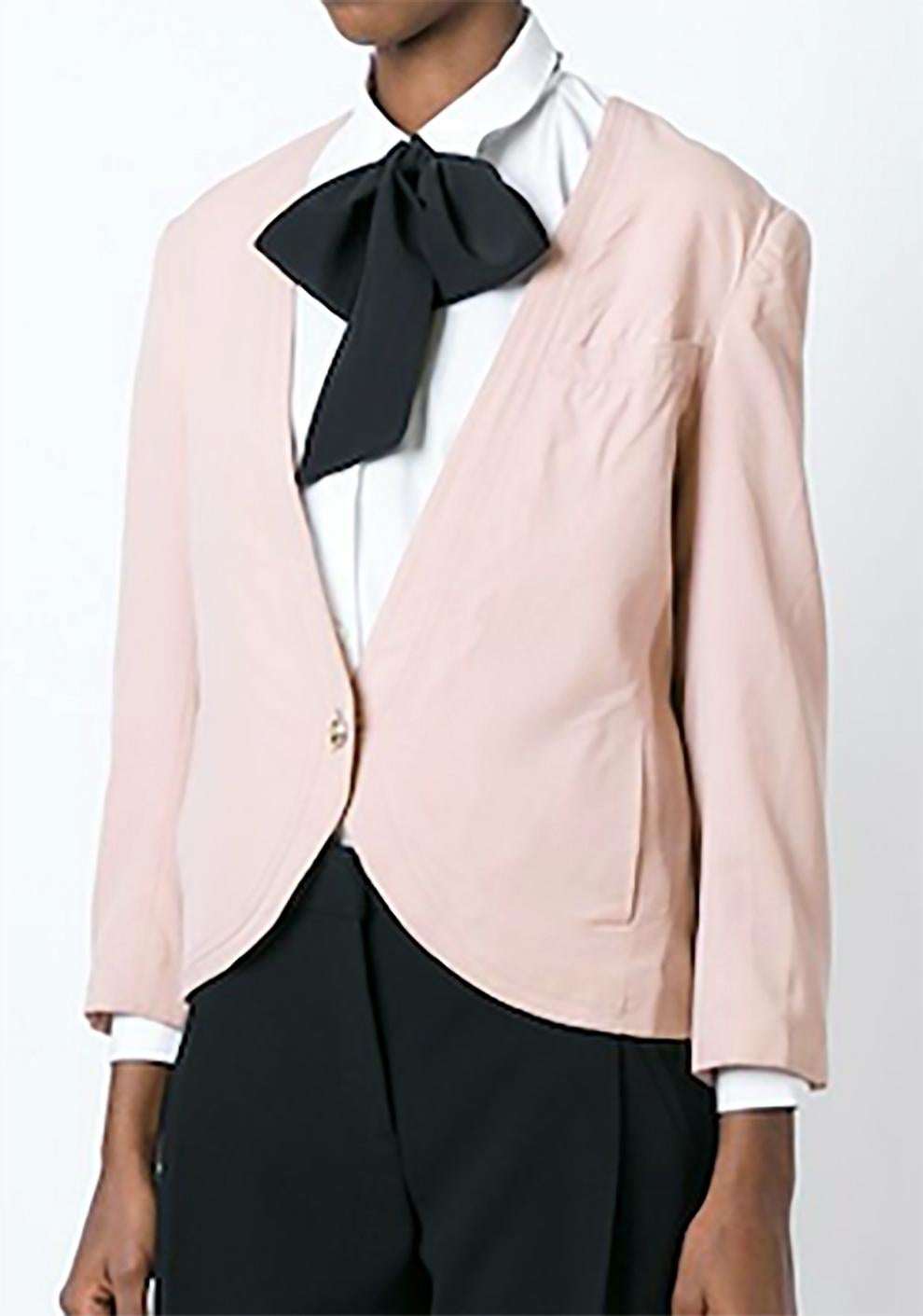 Louis Feraud Pink Fluid Wool Jacket In Good Condition In Paris, FR