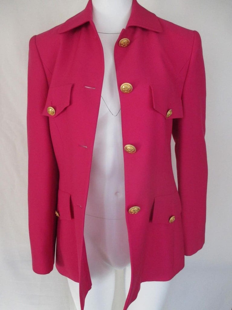 Louis Feraud Pink Light Wool Blazer For Sale at 1stDibs