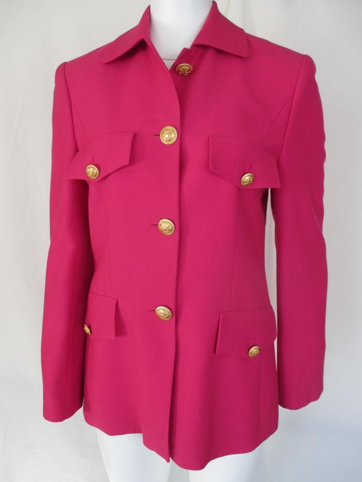  Louis Feraud Pink Light Wool Blazer For Sale 1