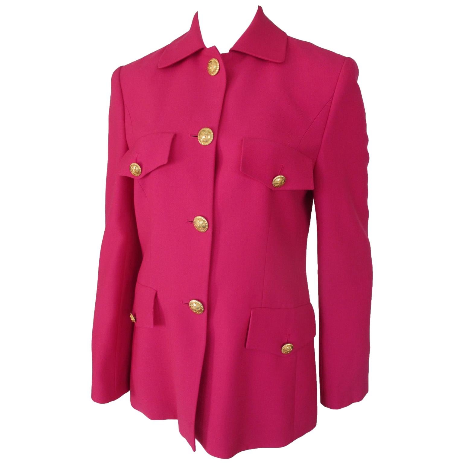  Louis Feraud Pink Light Wool Blazer For Sale
