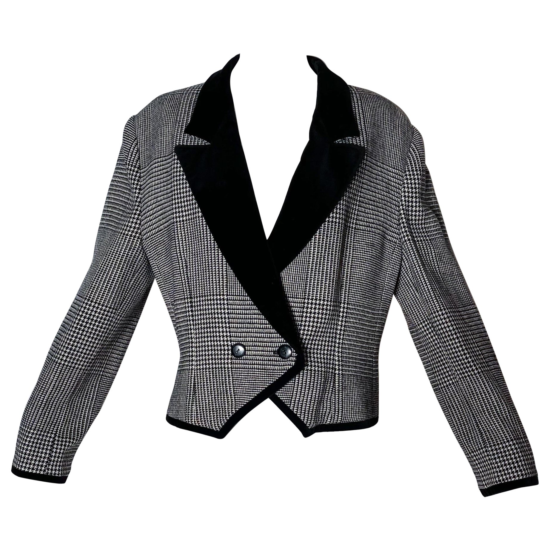 Louis Feraud - Blazer cropped a quadri in vendita