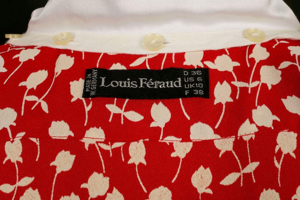 Louis Féraud Red Dress with Red Leather Belt, Size 38FR For Sale 11