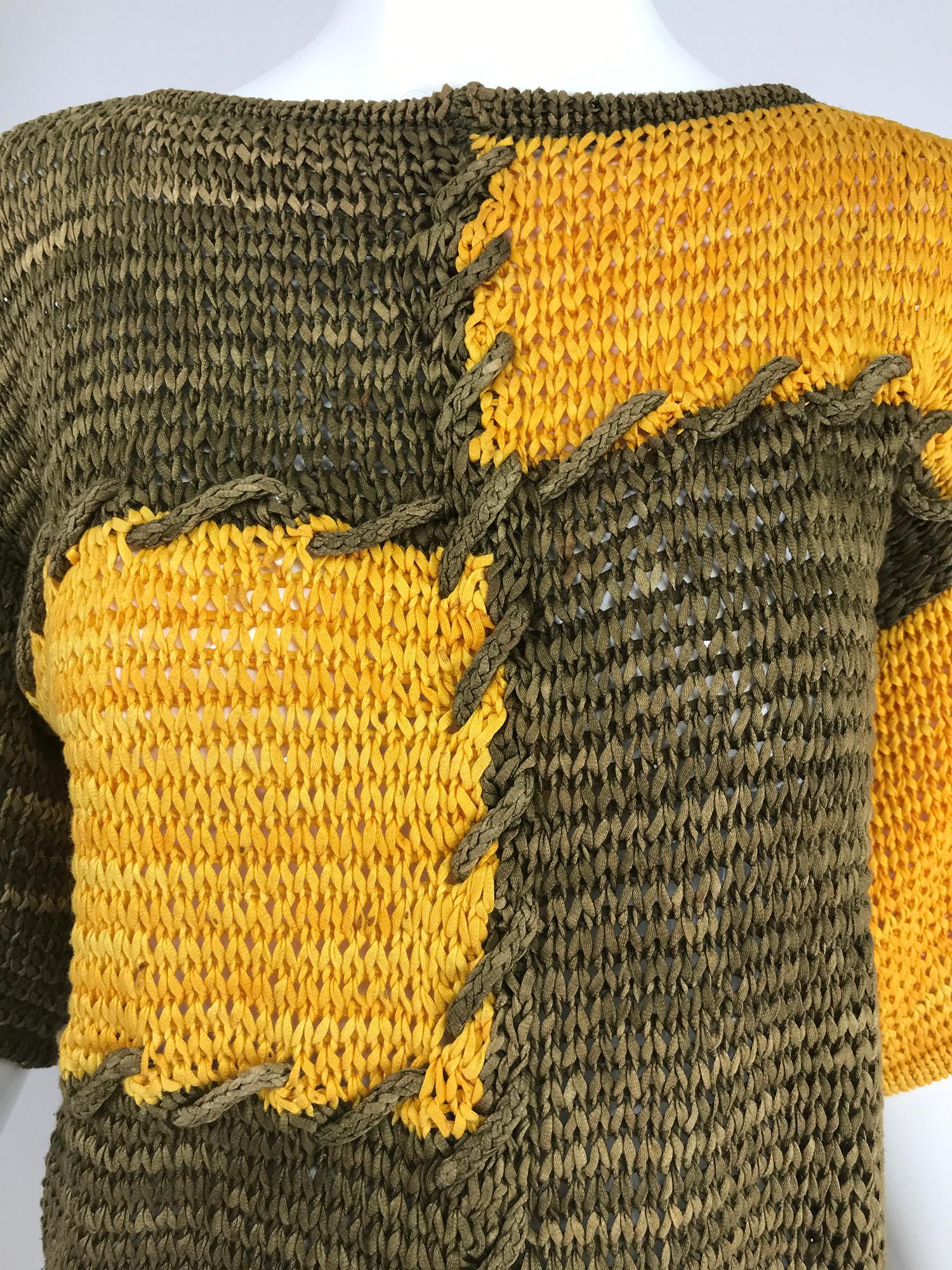 Louis Feraud Ribbon Knit Colour Block Sweater  For Sale 2