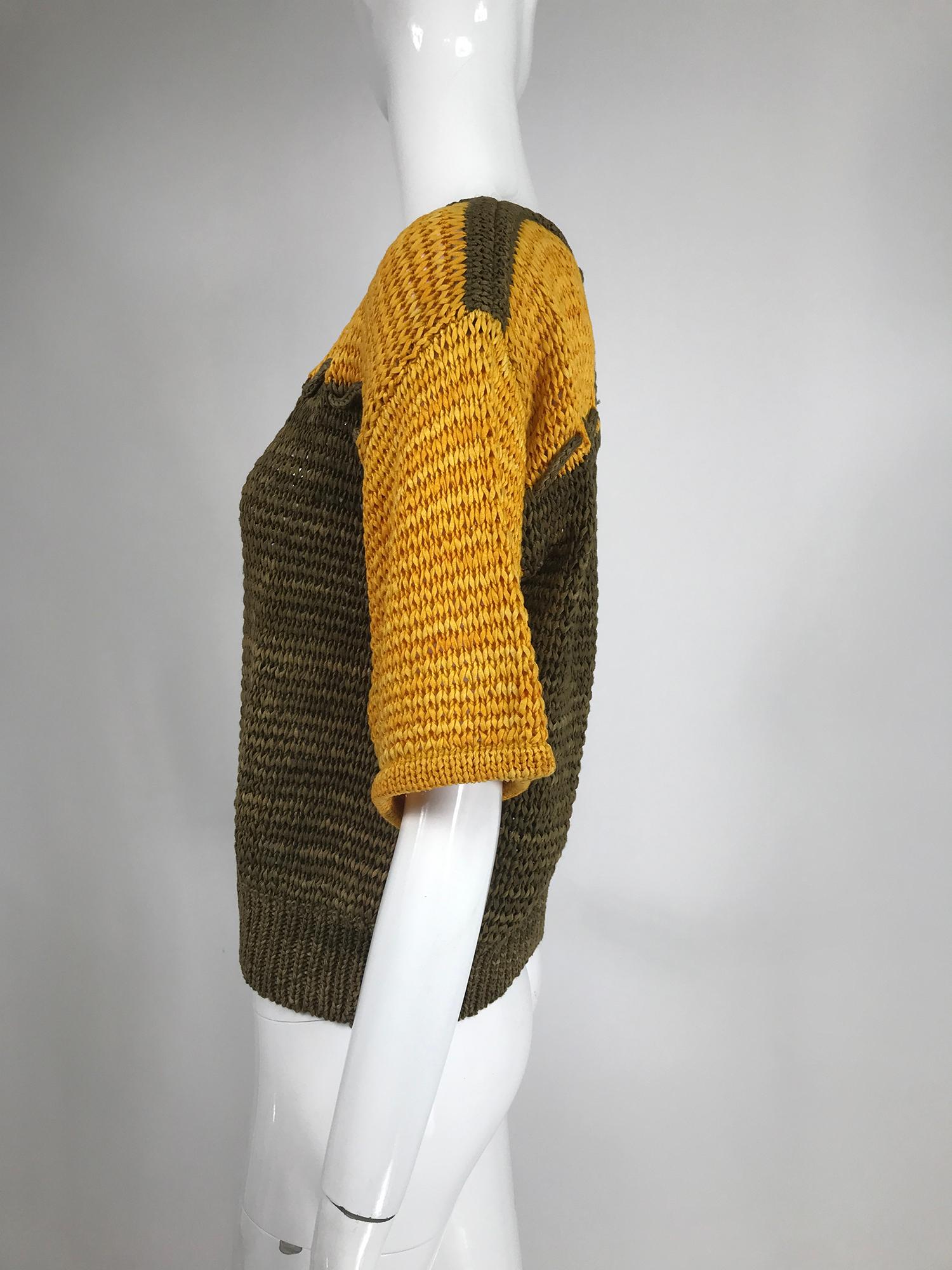 Women's Louis Feraud Ribbon Knit Colour Block Sweater  For Sale