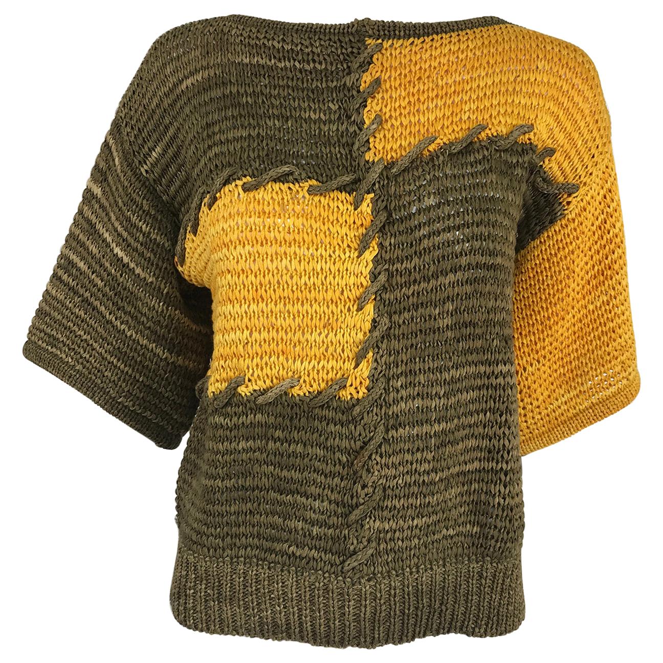 Louis Feraud Ribbon Knit Colour Block Sweater 
