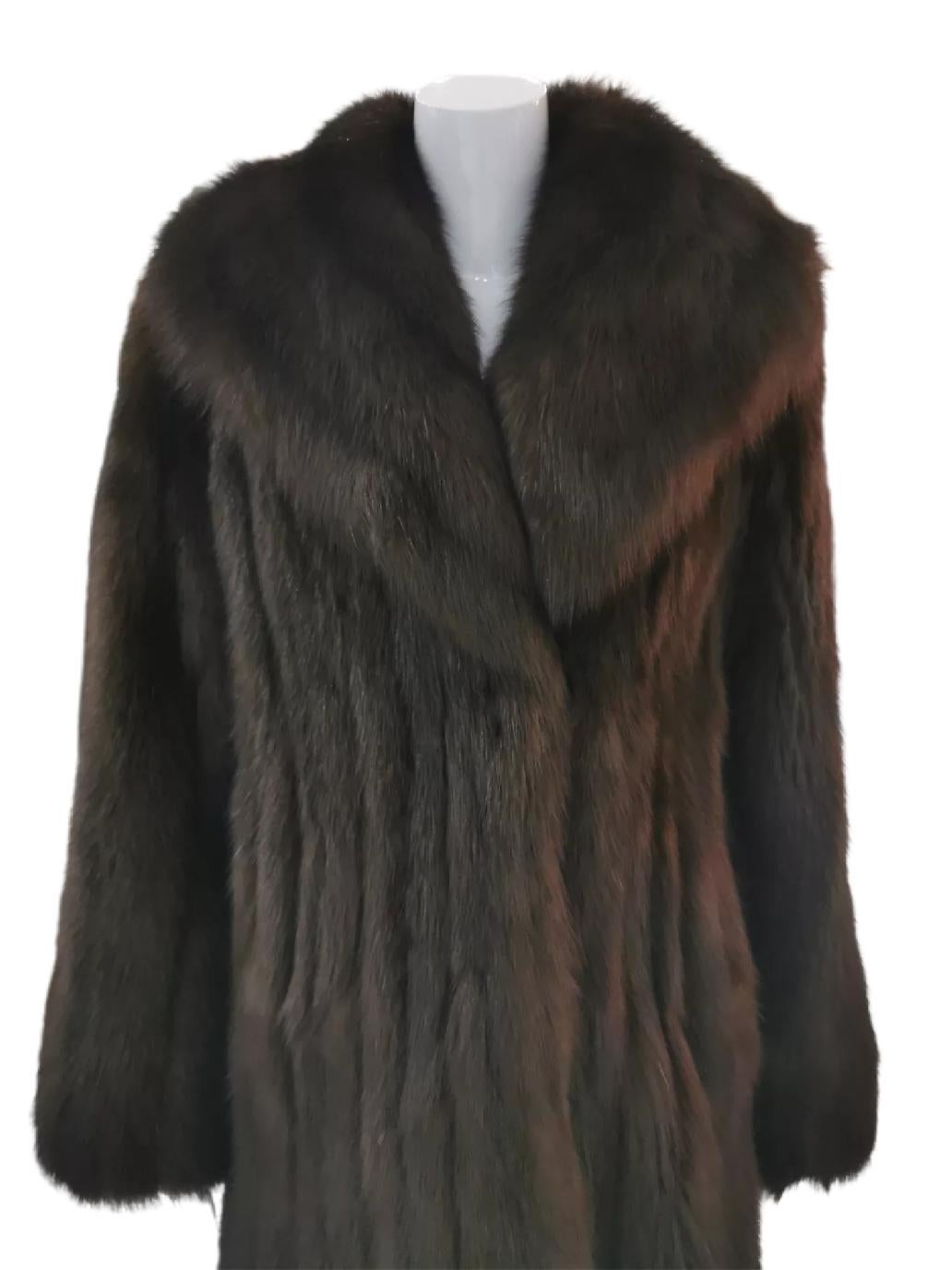 Black Louis Féraud Barguzin Russian Sable Fur Coat (Size 8-M) For Sale