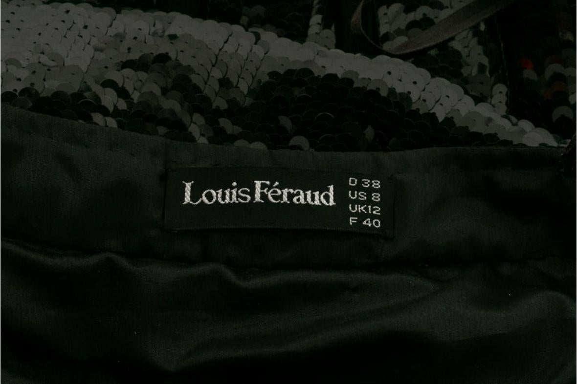 Louis Féraud Jupe noire à paillettes Taille 40FR, 1980 en vente 2