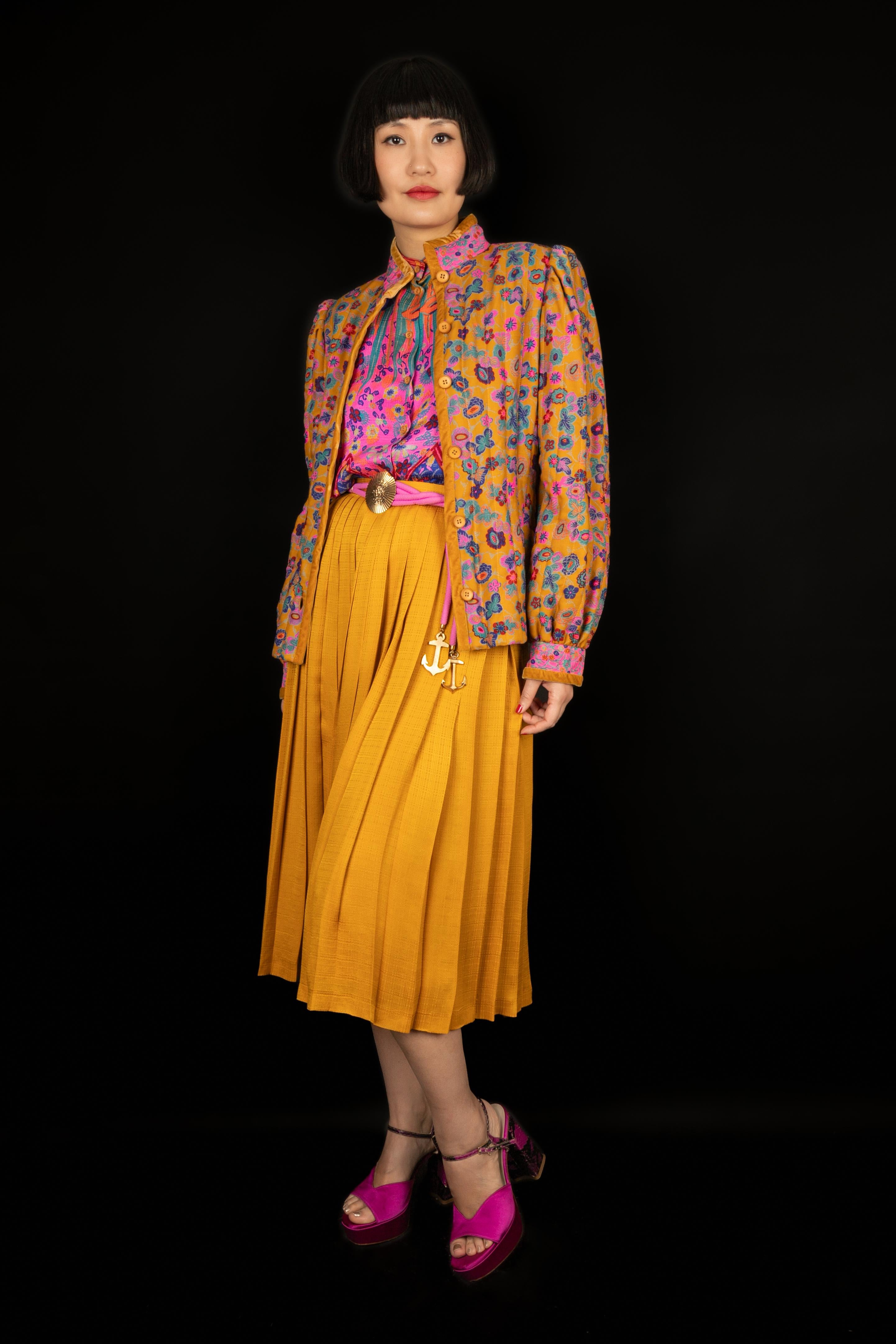 Orange Louis Feraud Set Haute Couture, 1980's For Sale
