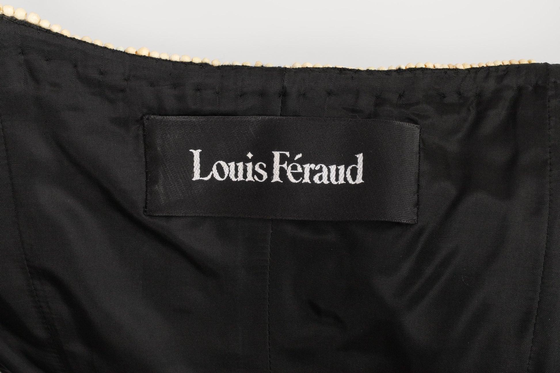 Ensemble Louis Feraud en tissu noir brodé Haute Couture, 1989 en vente 3
