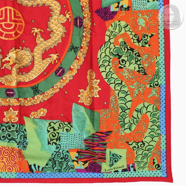Carré Louis Feraud 31x31 Cm – Multicouleur, Occasion – Écharpe En Soie Ou Tissu Léger
