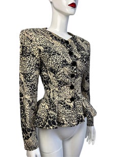 Louis Feraud Silk Leopard Print Blazer