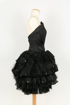 Louis Féraud Strapless Haute Couture Dress in Silk Taffeta