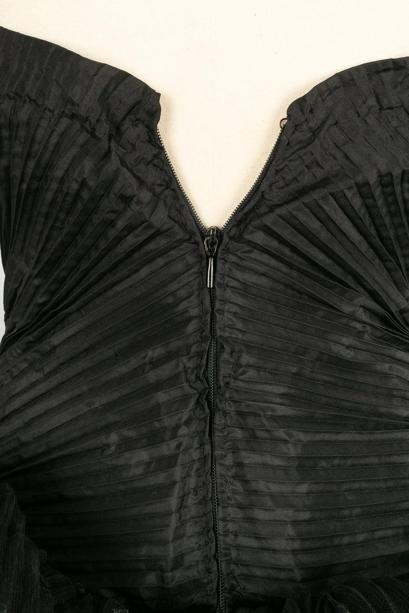 Louis Féraud Strapless Haute Couture Dress in Silk Taffeta For Sale 1