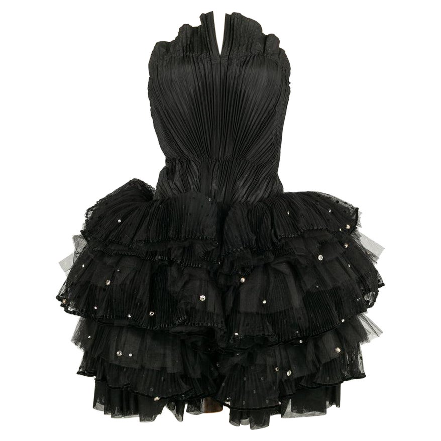 Louis Féraud Strapless Haute Couture Dress in Silk Taffeta