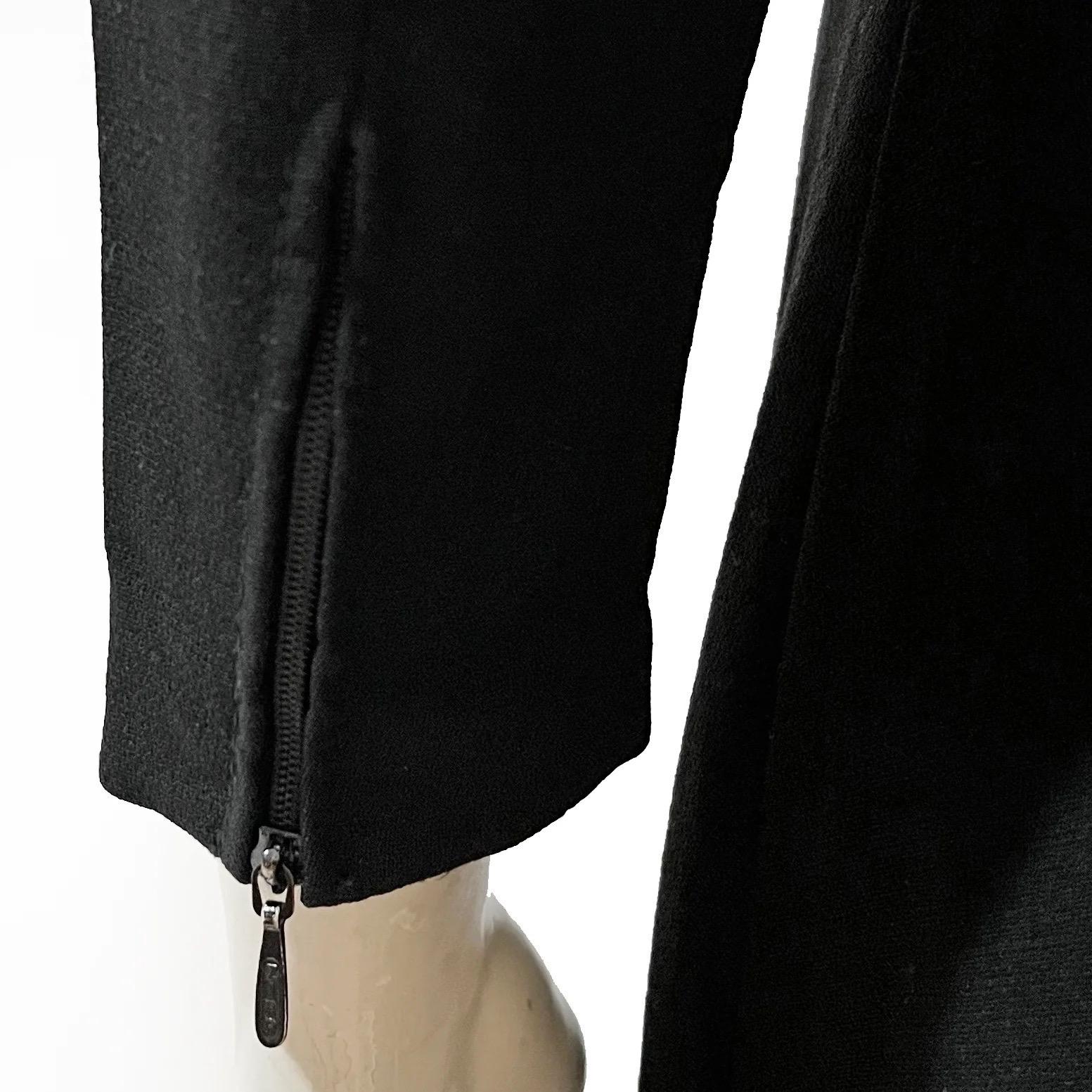 Women's Louis Feraud Vintage 1974 Black Wool Blend Cut Out Maxi Dress For Sale
