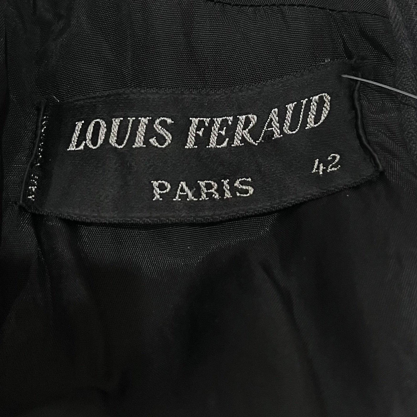 Louis Feraud Vintage 1974 Black Wool Blend Cut Out Maxi Dress For Sale 1