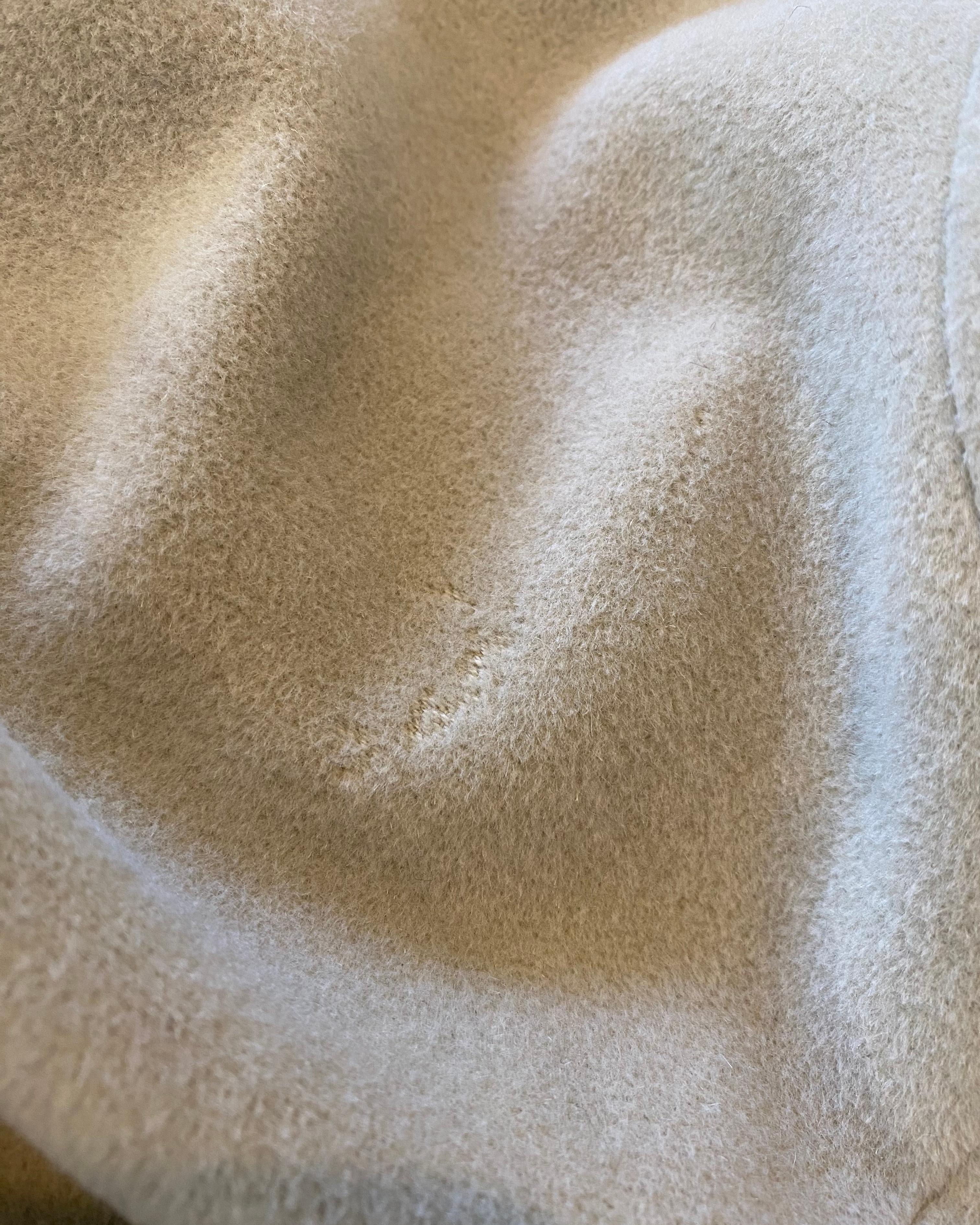 Louis Féraud vintage beige fur oversized cashmere wool angora long maxi coat For Sale 10