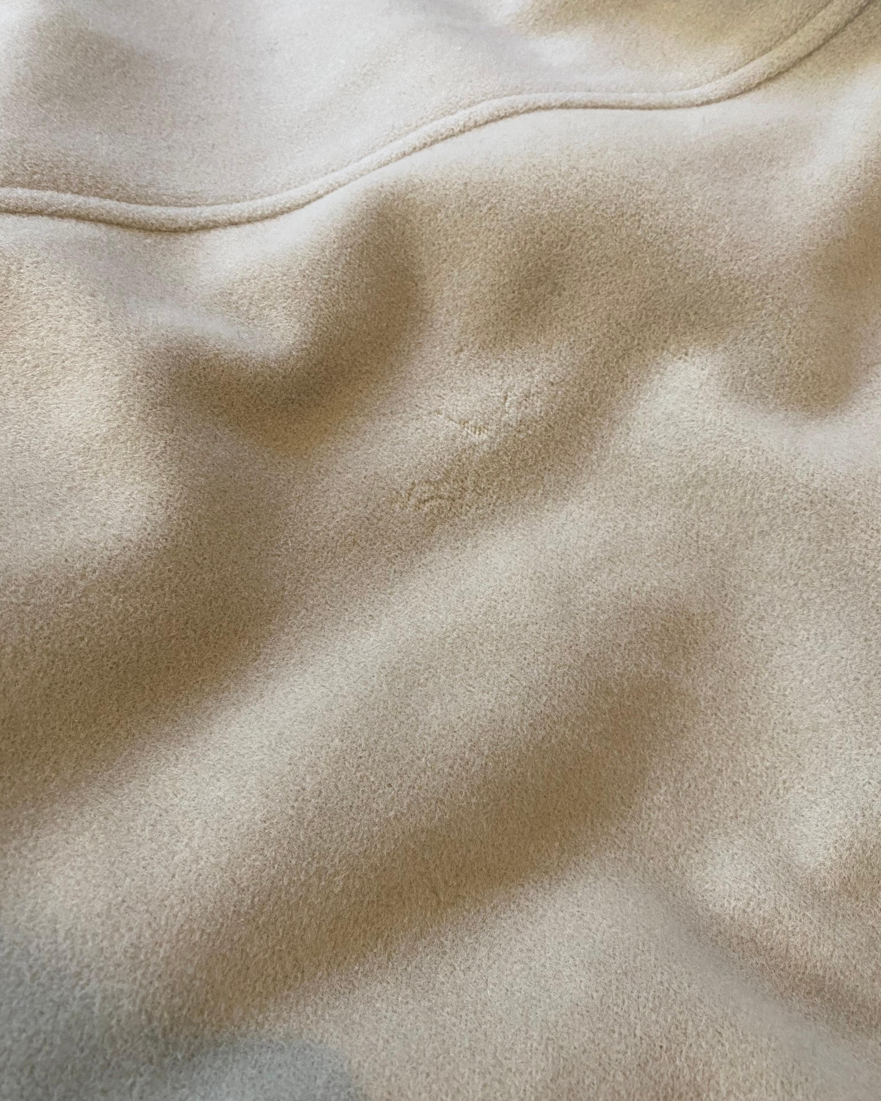 Louis Féraud vintage beige fourrure surdimensionnée cachemire laine angora long manteau maxi en vente 11