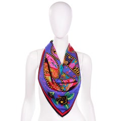 Louis Feraud Vintage Paris Fashion Filmstrip Silk Scarf Jeu de la Mode