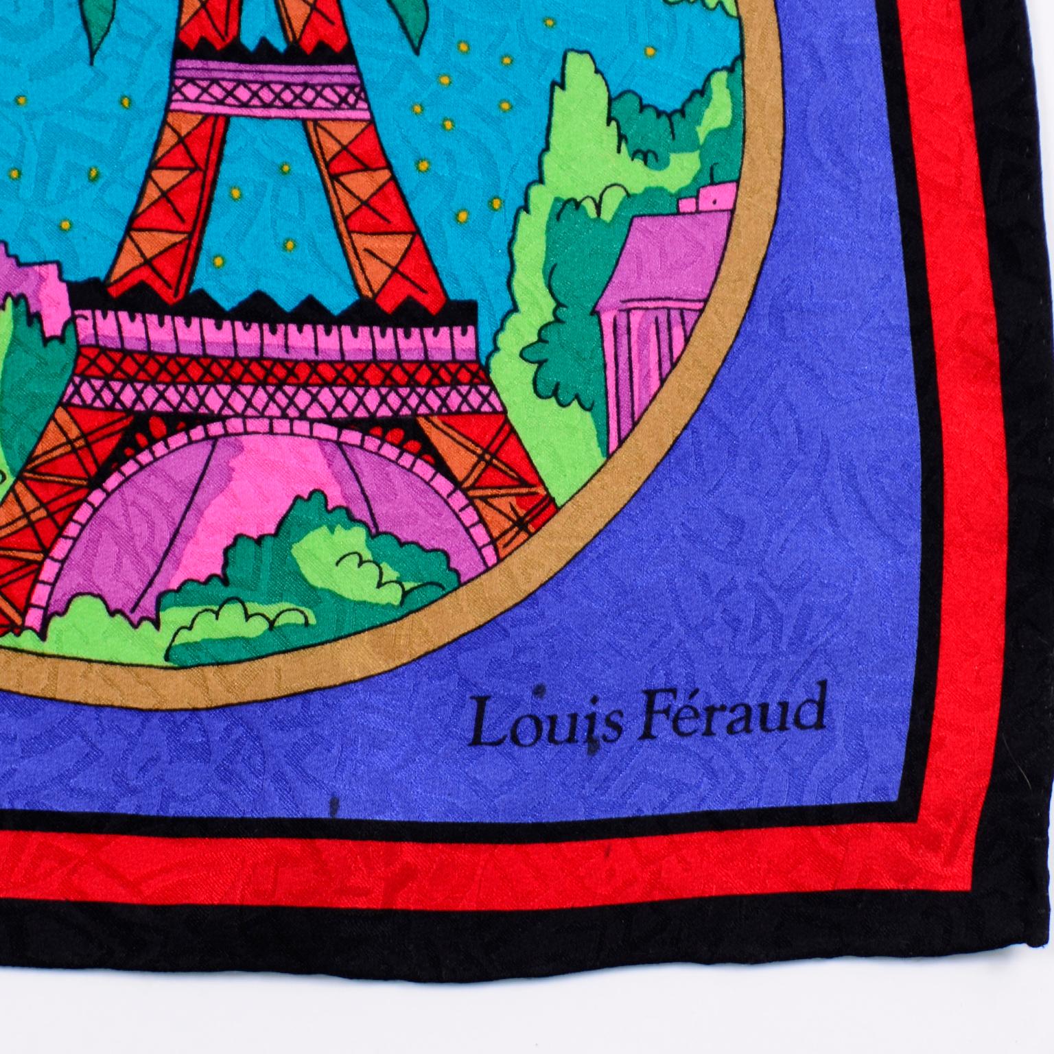 Louis Feraud Vintage Paris Fashion Filmstrip Silk Scarf Jeu de la Mode 1