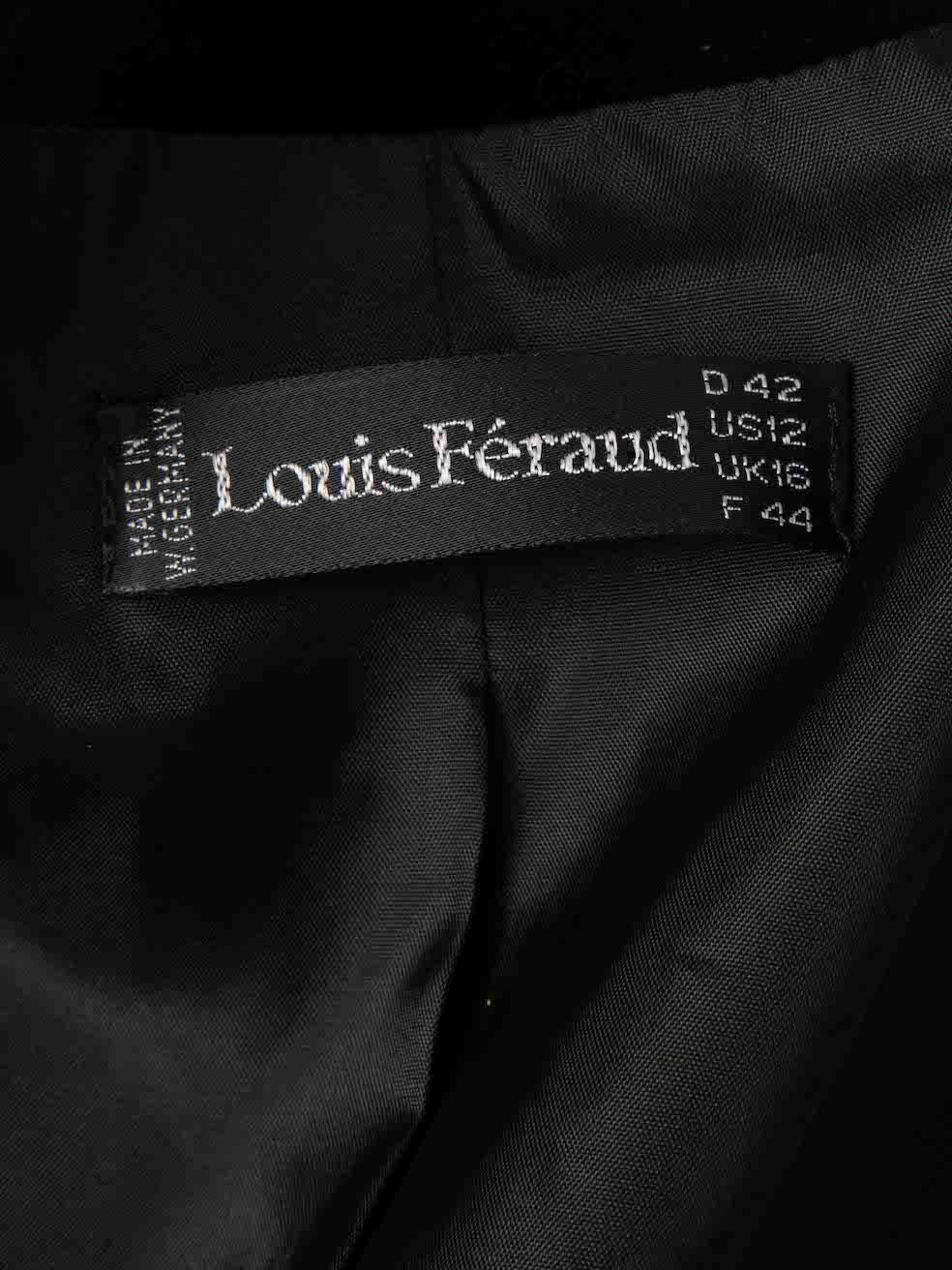 Louis Féraud Women's Black Velvet Floral Pattern Jacket & Strapless Gown 5